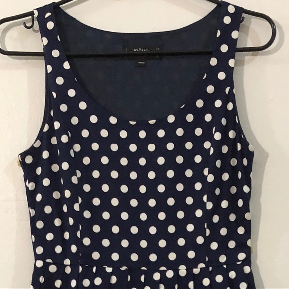 Polkadot dress in navy blue size XS - Picture 2 of 5